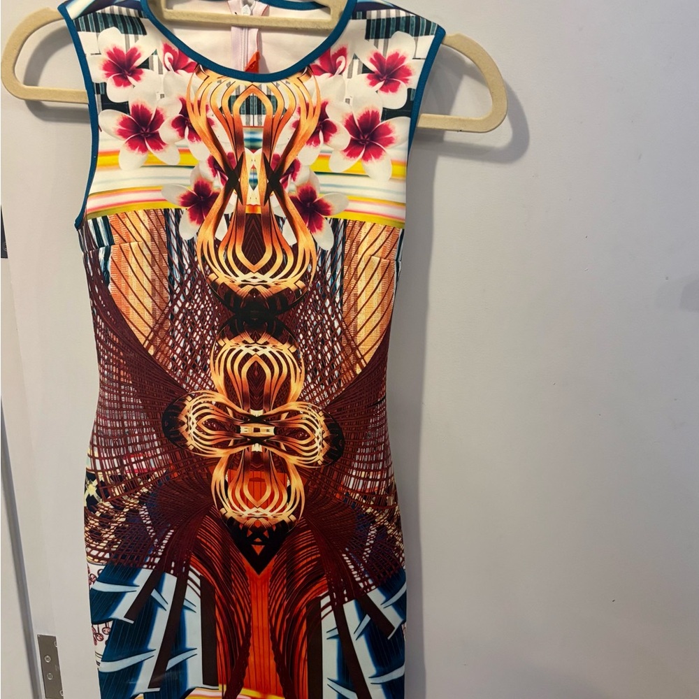 Clover Canyon Bright Multi Color Sheath Mini Dress